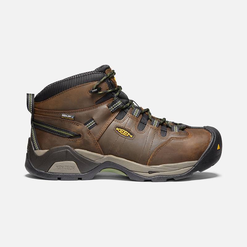 Keen Detroit XT Waterproof Steel Toe Arbeitsschuhe Herren DE-68531 Cascade Brown/Bronze Green - Keen